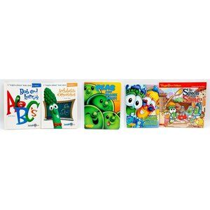 VEGGIE TALES LOT OF 5 Mixed Lot of Books Board Books Hardcover Softcover